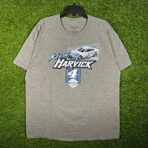 NASCAR Kevin Harvick Stewart-Haas Racing‎ Busch Light Gray T-Shirt Mens XL